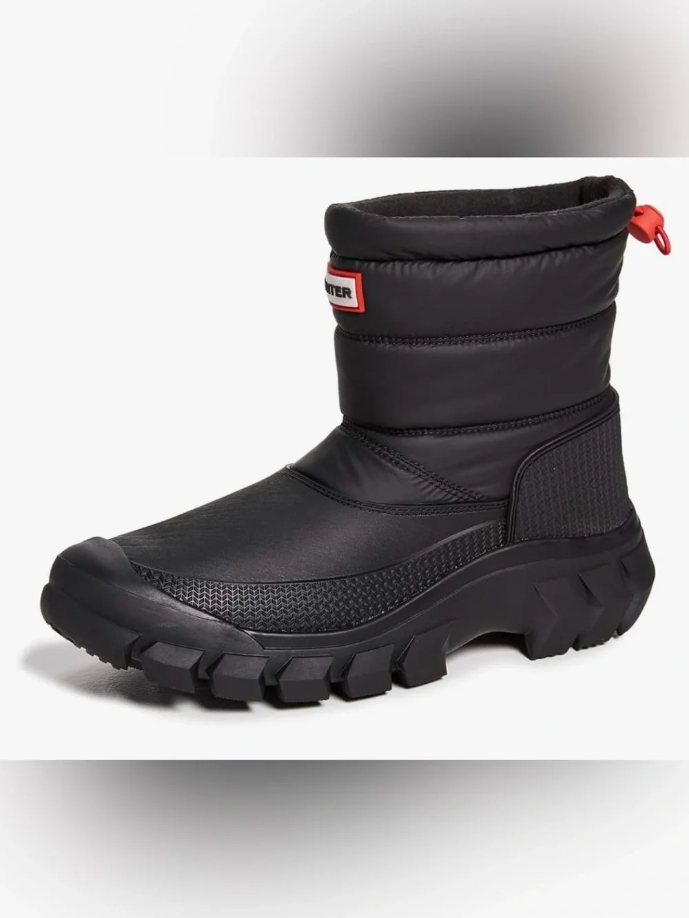 NWT Hunter Women's Intrepid Short Snow Boot Black/Red, Size US 7